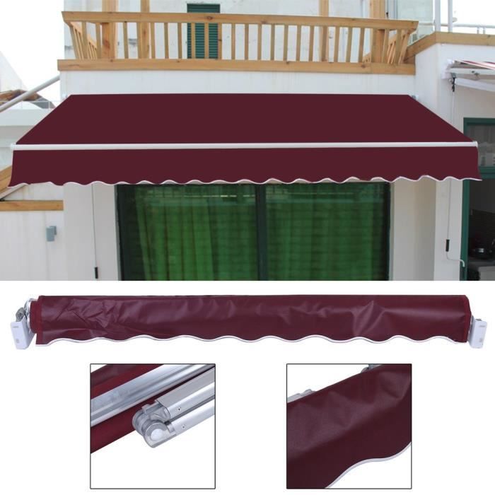 Auvent De Terrasse Retractable Auvent De Porte Fenetre 2x1 5m Avec Bras Articule D Alliage D Aluminium Rouges Achat Vente Marquise Auvent Auvent De Terrasse Retracta Cdiscount