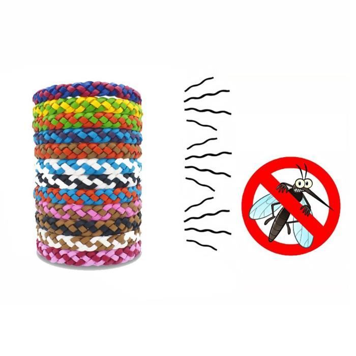 Bracelet AntiMoustique En Cuir Bracelet Tissé D'Huiles Essentielles D