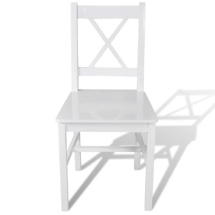 bingo lot de 4 pcs chaises de cuisine - scandinave - blanc bois de pin 41,5x45,5x85,5cm|17403
