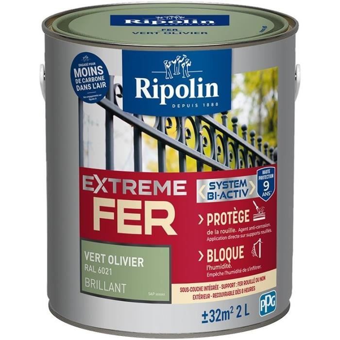 Ripolin Peinture Pour Fer Exterieur Vert Olivier Brillant 2l Achat Vente Peinture Vernis Peinture Vert Olivier Bril 2 L Cdiscount