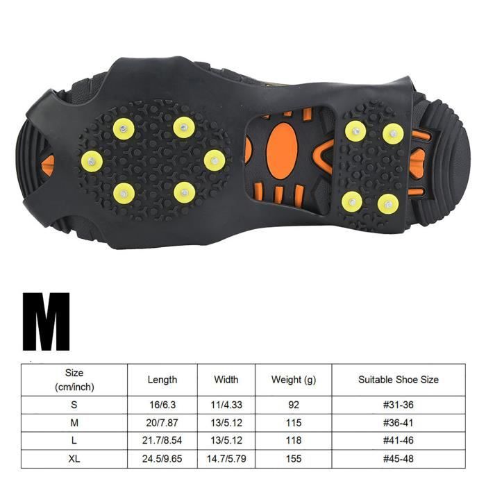Semelles anti glisses pour la glace - Crampon pour chaussure anti Verglas Semelle  Antidérapant Crampon M -abilityshop - Cdiscount Sport