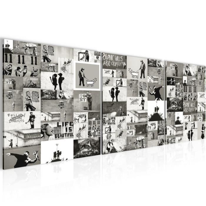 Novart Tableaux - PRÊT À ÊTRE ACCROCHÉ - Tableau decoration murale - Banksy Loft Salon - N024991a