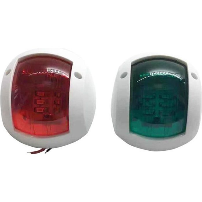 Paire Feux Navigation LED Rouge Et Vert - Feux De Position Bateau Yacht - 12V/24V IP66 Étanche
