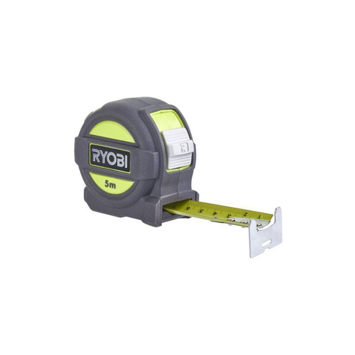 Mètre ruban RYOBI RTM5M 5 Largeur 25 mm Crochet sécurisé