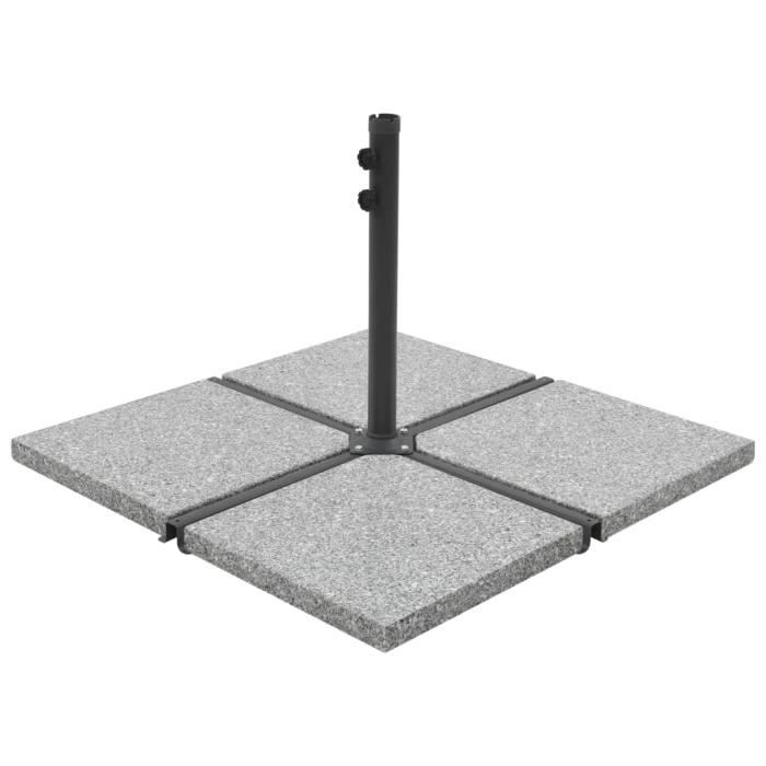 Plaque de poids carrée pour parasol Granit 25 kg Gris - SALALIS - DP50657