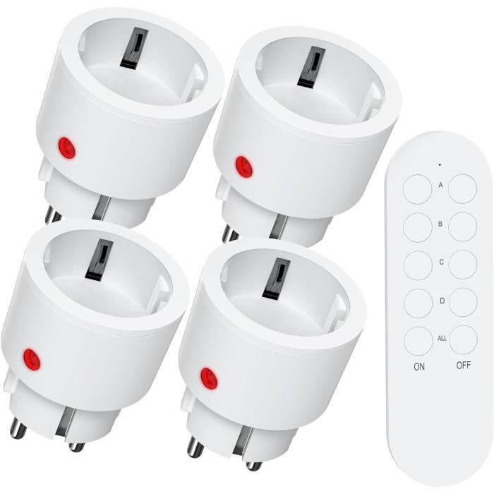 Kit Prises Radiocommandées Sonero – 2 Prises + 1 Télécommande, 2300W, Portée 30 M, Pour Intérieur