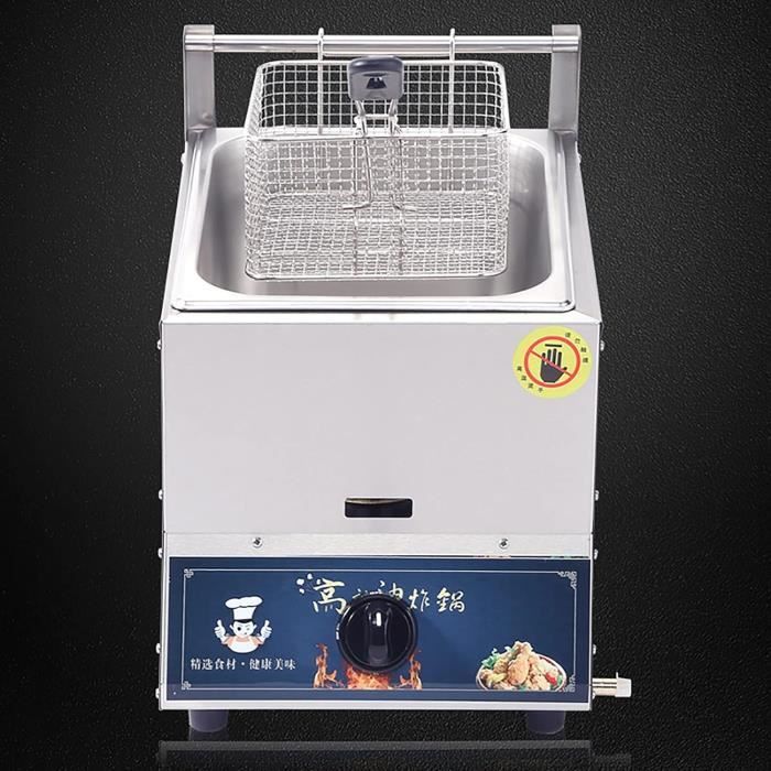 10L/10L+10L Friteuse a Gaz Professionnelle avec Panier et