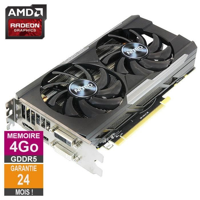 Carte graphique SAPPHIRE AMD Radeon R7 370 Nitro Dual X OC 4Go GDDR5 PCI e HDMI DVI DisplayPort 11240 04 Cdiscount Informatique
