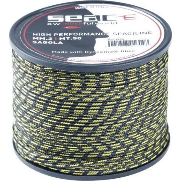 Dyneema Corde tressée en Dyneema Jaune Diamètre 4 mm 50 m