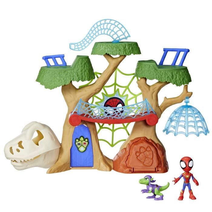 Spidey Coffret Dino-Webs base forestière Figurines de super-héros et accessoires dès 3 Ans Spidey et Ses Ami