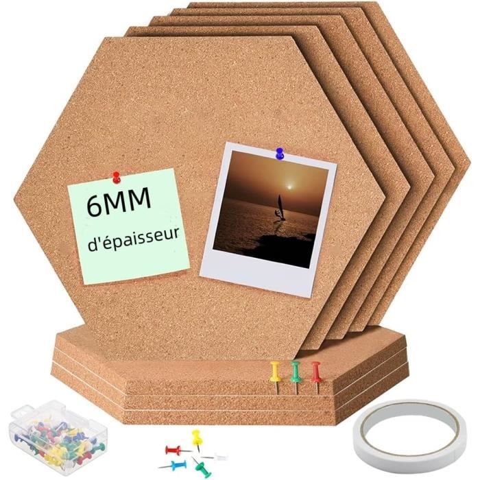 Tableau Liege 8 pièces Panneau Liège Adhésive Tableau d'affichage Mural