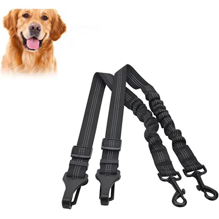 2pcs Ceinture Sécurité Chien Voiture, Laisse Voiture Reglable Nylon Durable Laisse Chien Voiture