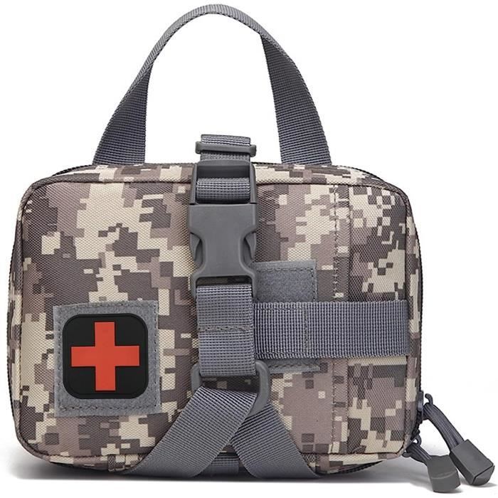 Pochette Tactique Médicale MOLLE - Trousse De Premiers Soins Noire En Nylon 1000D