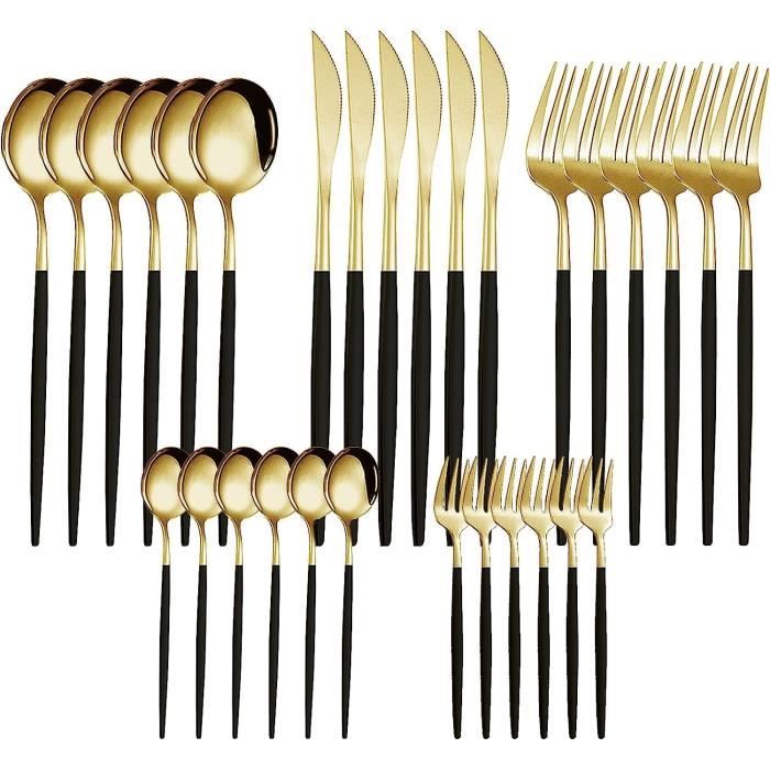 Ensemble de couverts en acier inoxydable de luxe 24 pièces, cuillère, fourchette, couteau à steak, ensemble de couverts 24 PCS 16 PCS 24PCS ensembles de couverts en acier inoxydable - Chine Ensembles
