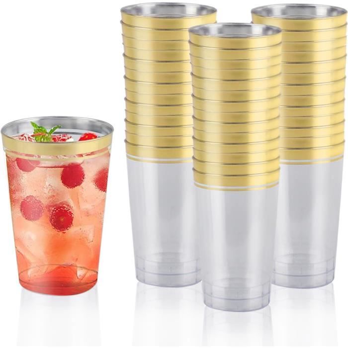 12 Gobelets En Plastique PS 400ml Marron - Collection Shades Of Chocolate, Design Rayé Vertical - Pour Boissons Chaudes Ou Froides, Lavage Main Uniquement