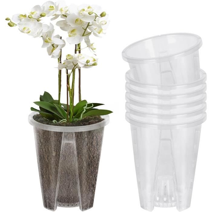 Lot De 10 Pot Orchidée Transparent Plante,avec Couvercle, Avec