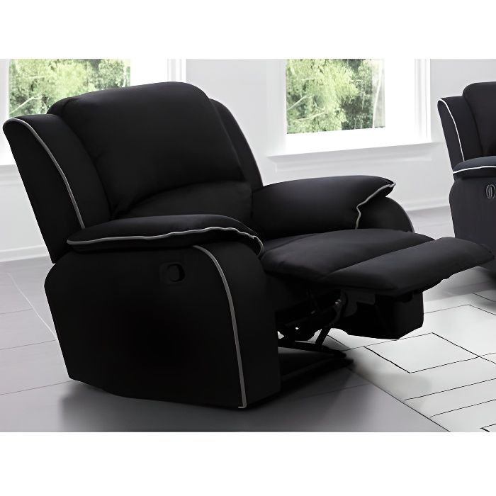 Fauteuil relax en microfibre HERNANI - Noir