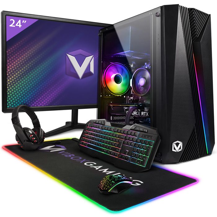 Vibox V-48 PC Gamer – 23 Écran – AMD Ryzen 5 5500 – RTX 3050 6Go – 16Go RAM – 1To SSD – Win11 – WiFi