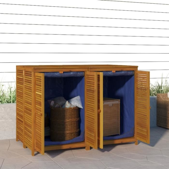 vidaXL Boîte de rangement de jardin 140x87x104 cm bois massif dacacia 3155242