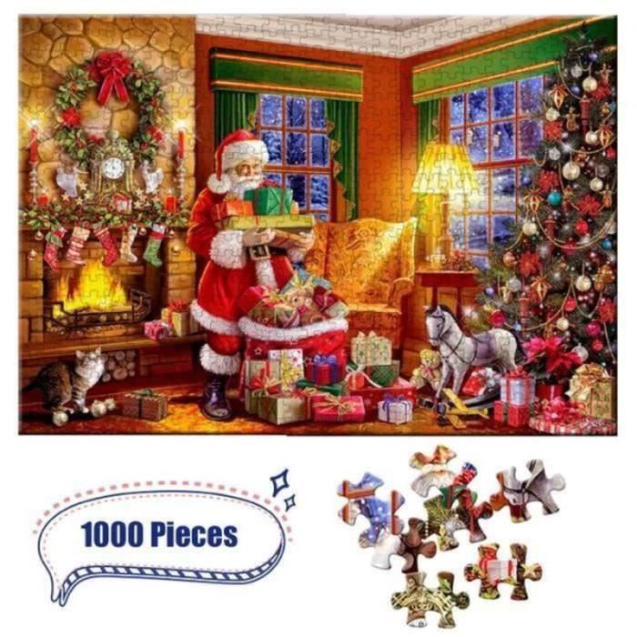 FOX1142 Puzzle 1000 Pièces Puzzle de Noël pour Enfants et Adultes Puzzle Bricolage du Père Noël 