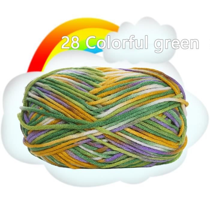 Laine à Tricoter/crochet Coopay - Lot De 10 Pelotes 45g (450g) - Coton Et Fibre De Lait, 5 Brins - Doux, Extensible - Blanc Et Autres Couleurs