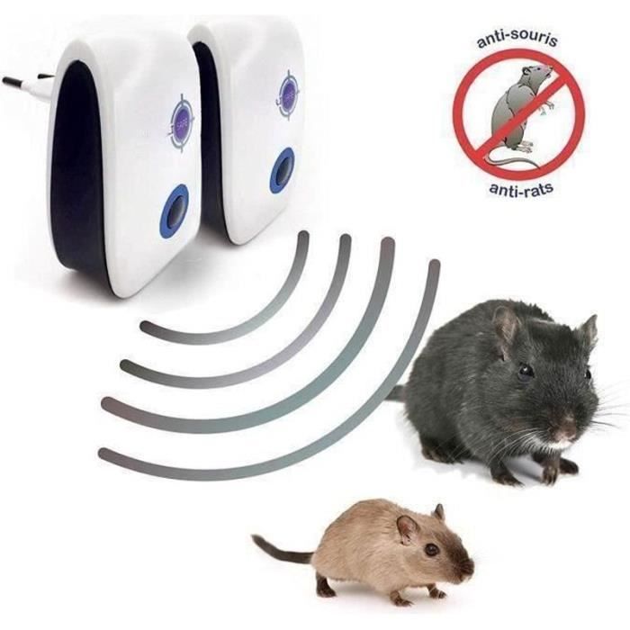 BL05618-Lot de 2 Répulsifs Ultrason Souris Rat I Anti Rongeur I Appareil Ultrasons pour se débarrasser des Souris I Anti Souris I
