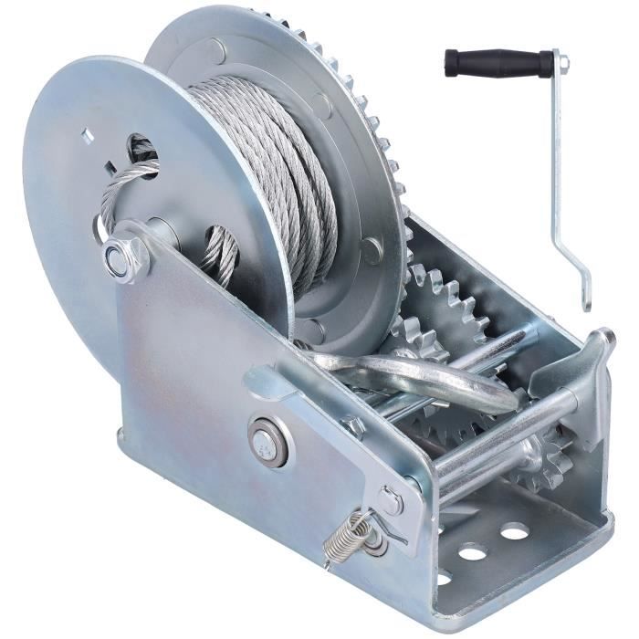 vidaXL Treuil Manuel Treuil à Câble Treuil à Main pour Remorque Auto