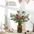 1pc feuille de fleur artificielle en plastique fausse plante décoration de fenêtre de mariage de Noël D133-1