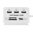 Lecteur de carte mémoire multifonction+3 ports USB HUB Splitter Combo -1