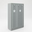 ROBA Armoire de Rangement en Tissu "Little Stars" 175 cm - pour Chambre Bébé - Gris-1