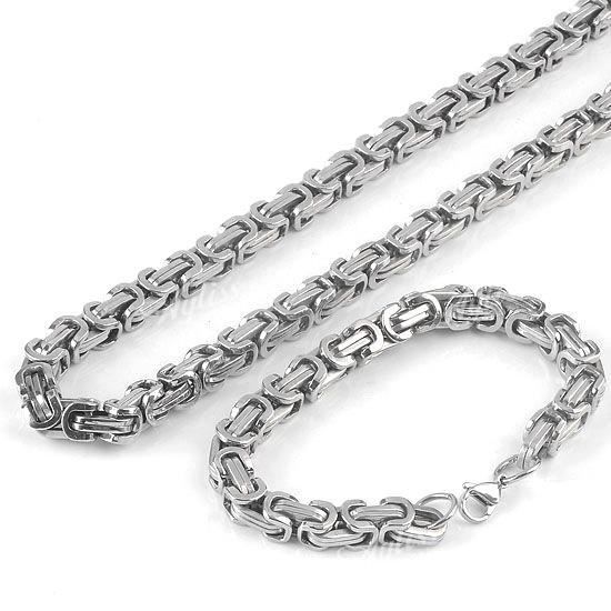 Bracelet Byzantin Homme En Acier Inoxydable épais - Bijou Masculin Tressé Neuf