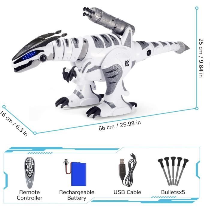 Robot Dinosaure Télécommandé JoyKip Intelligent - Lumières LED Programmables - Enfant 3 Ans Et +