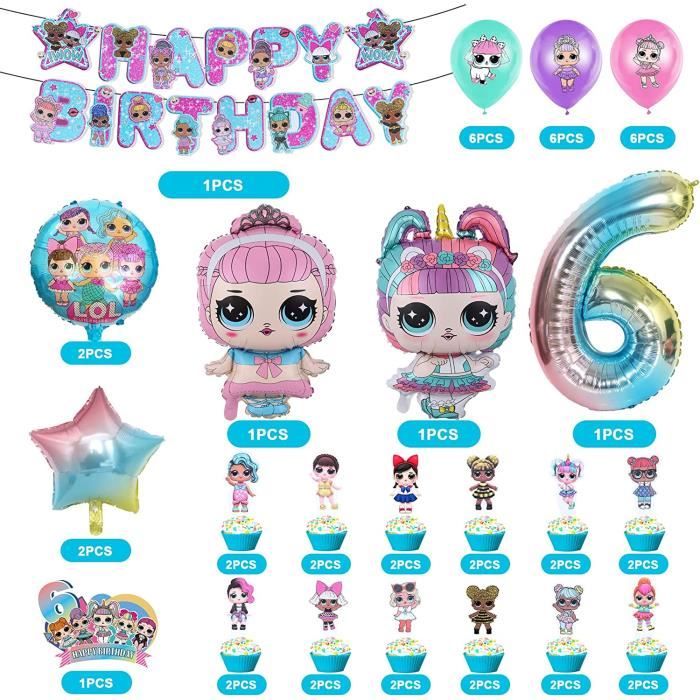 Lol Surprise Anniversaire Décoration 53 Pièces,Lol Anniversaire