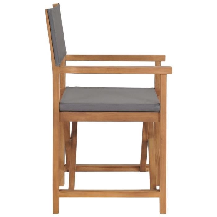 BAO Chaises de metteur en scène pliantes lot de 2 Bois teck massif ...