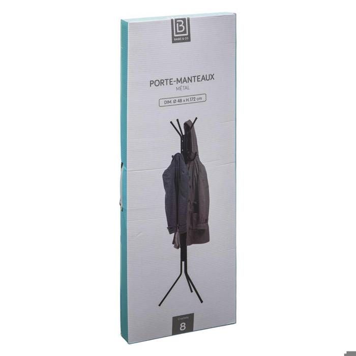 5five - porte-manteaux 8 crochets m?�tal noir - Cdiscount Maison