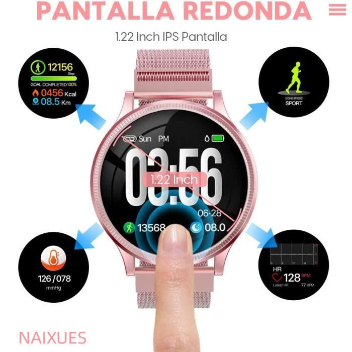 NAIXUES Montre Connectee Femme avec Frequence Cardiaque Fonction Feminine Moniteur de Sommeil Podometre Calories IP67 Cdiscount Telephonie