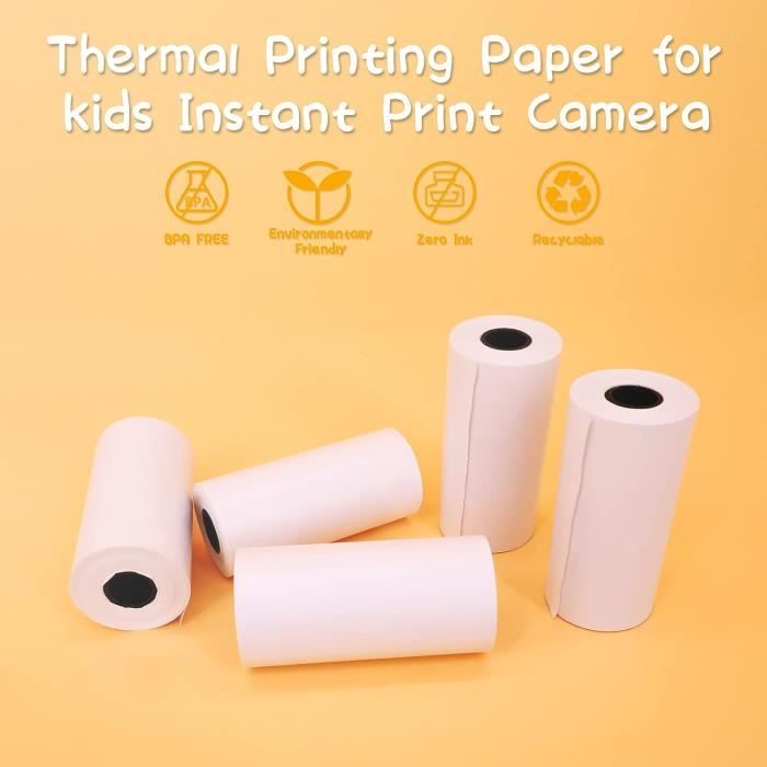 5 Rouleaux de Papier d'impression pour Appareil Photo pour Enfants, Papier  Thermique à Impression Instantanée, Papier de A167 - Cdiscount Informatique