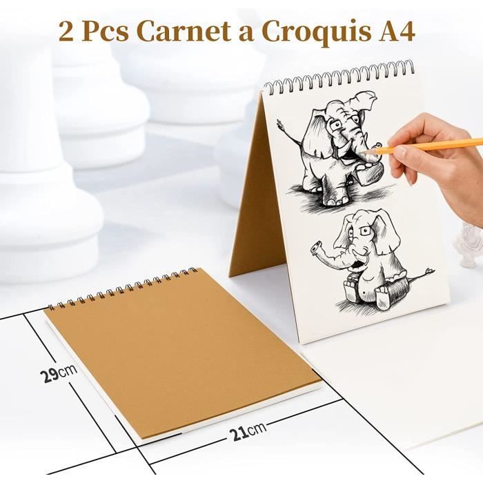 Carnet de dessin A4 20 pages de 160g/m² - Créalia - Plastique créatif -  Supports de dessin et coloriage