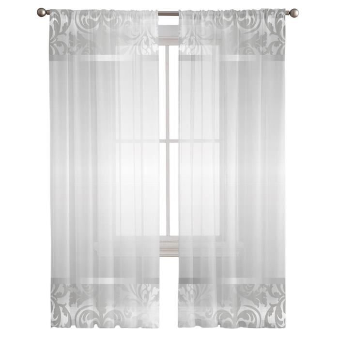 Rideaux De Fenêtre à Paillettes Argentées Grises Scintillantes - 2 Panneaux à Oeillets Pour Chambre Enfant Et Adulte