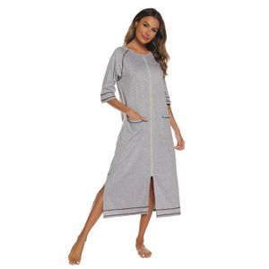 Chemise De Nuit Femme En Coton - Manches Courtes, Grande Taille, Confortable Pour été Et Nuit Douce