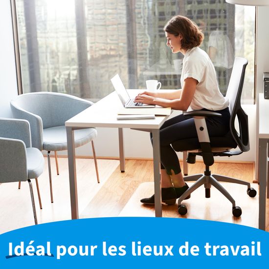 Tapis De Protection Chaise Relaxdays 90x90cm - Transparent, Antidérapant, Pour Parquet Et Sols Durs