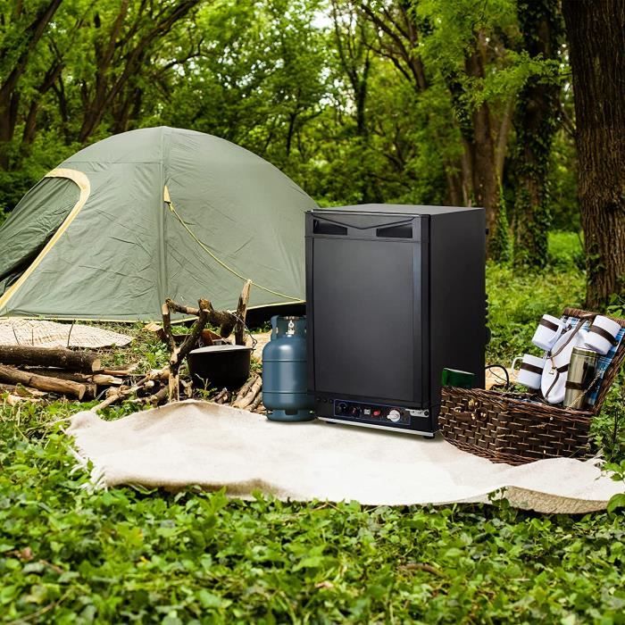 53L Réfrigérateur Trimixte, 12V/220V/Gaz Propane Mini Frigo Silencieux  Camping