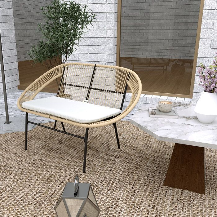 Outsunny Banc De Jardin 2 Places Style Rural Chic Assise à Lattes Dim. 110L X 38l X 35H Cm Bois De Sapin Pré-huilé