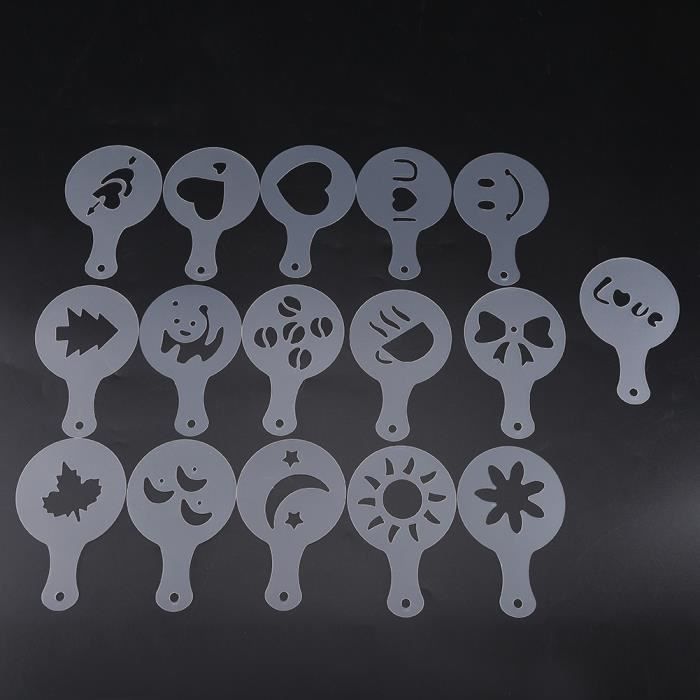 GORGECRAFT – 4 Pochoirs à Café En Acier Inoxydable Pour Décorer Vos Lattes Et Cappuccinos – Motifs Cœur, Feuille, Tasse Et Grain De Café - 8