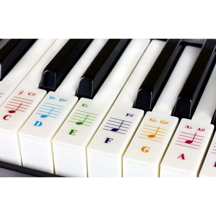 Autocollants pour piano pour 49 / 61/ 76 / 88 Claviers clés Transparent et  Amovible -  France