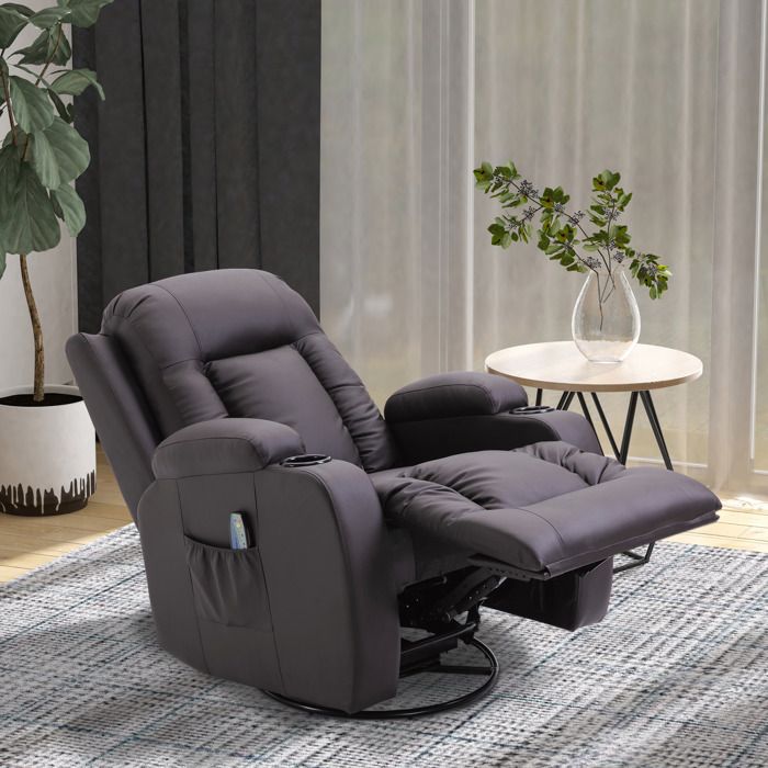 Fauteuil TV électrique Avec Aide à La Levée - Fonction Inclinaison Jusqu'à 140° - Rembourrage Dense - Dossier Surélevé 63,5 Cm - Beige