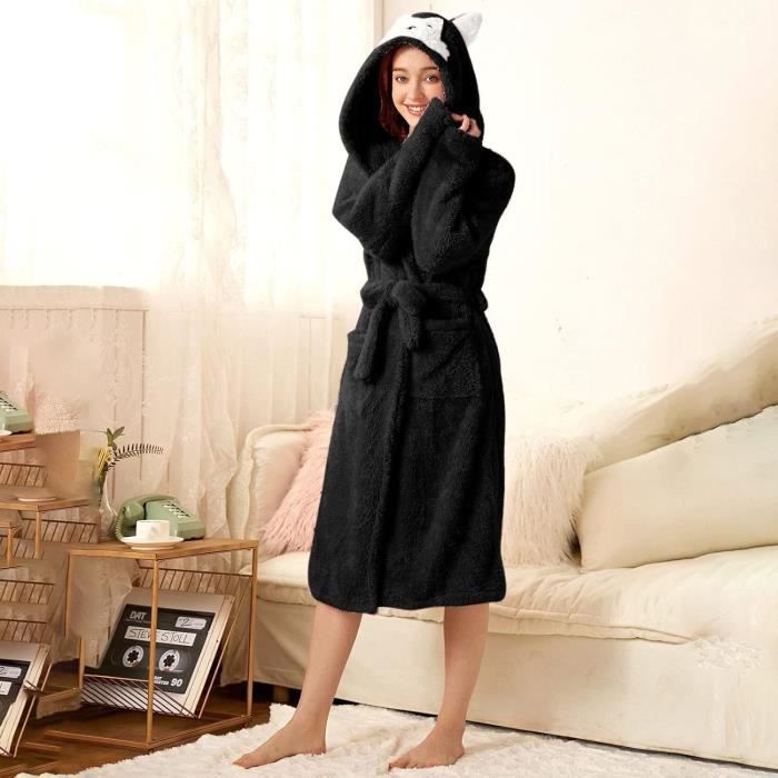 Peignoir de bain femme noir best sale