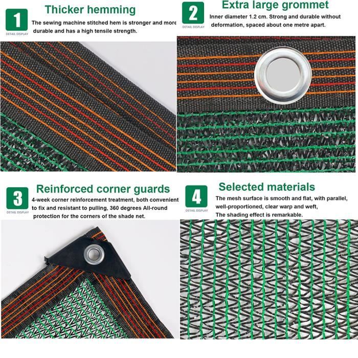 Filet D'ombrage Résistant Aux UV - Taux D'ombrage De 70 % Pour Fleurs