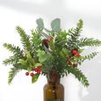 1pc feuille de fleur artificielle en plastique fausse plante décoration de fenêtre de mariage de Noël D133-3