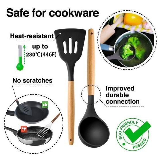 8pcs outils de cuisson résistants à la chaleur Premium Ustensiles de cuisine  ensemble PAC3703603 - Cdiscount Maison